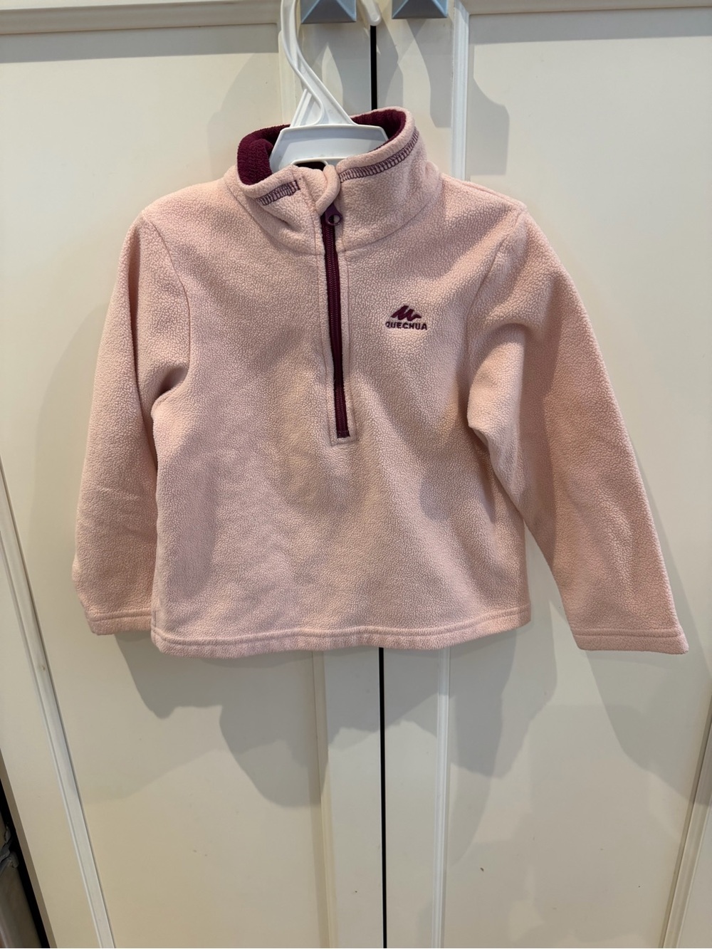 Quechua 2t Kids' Pink Fleece Pullover with Half-Zip